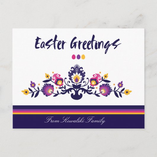 💜 Paarse paasfolklore, aangepaste tekst Briefkaar Briefkaart (Voorkant)