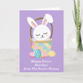 Paarse paashaas Kinderen Kaart (Voorkant)