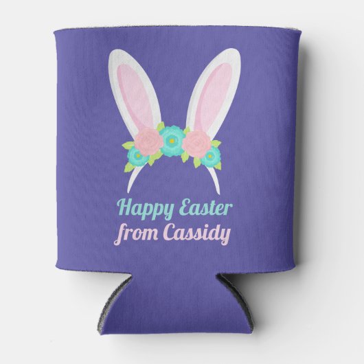 Paarse Paasverjaardagsfeest Schattigee aangepaste Blikjeskoeler (Voorkant)