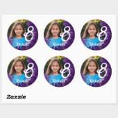 Paarse Paint Splatter Foto Sticker - Leeftijd 8 (Vel)