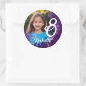 Paarse Paint Splatter Foto Sticker - Leeftijd 8 (Tas)