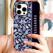 Paarse Paisley Aangepaste Naam Case-Mate iPhone Case