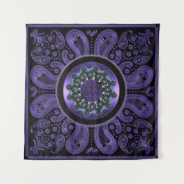 Paarse Paisley Celtic Knot Mandala Wall Tapestry Wandkleed