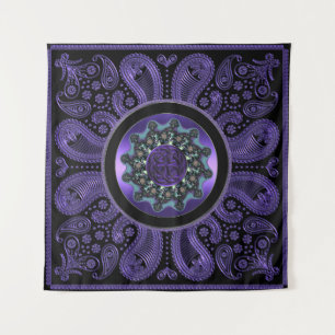 Paarse Paisley Celtic Knot Mandala Wall Tapestry Wandkleed