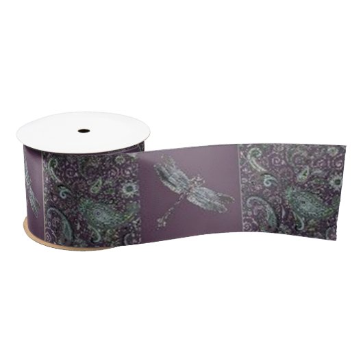 paarse paisley en dragonfly check lint (Spoel)