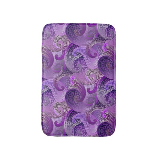 Paarse Paisley Exotic Damask Pattern Badmat (Voorkant Verticaal)