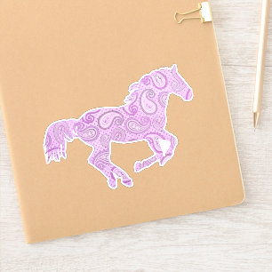 Paarse Paisley Galloping Horse Sticker