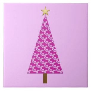 Paarse paisley moderne kerstboom tegeltje