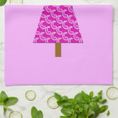 Paarse paisley moderne kerstboom theedoek (Gevouwen)