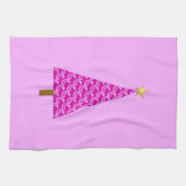 Paarse paisley moderne kerstboom theedoek (Horizontaal)