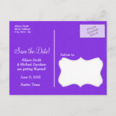 Paarse Paisley-patroon Aankondigingskaart (Achterkant)