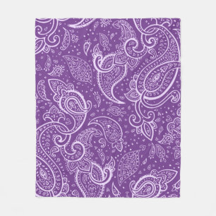 Paarse Paisley Pattern Blanket Fleece Deken