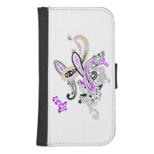 Paarse Paisley Samsung-portemonneehoesje