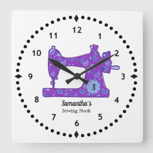 Paarse Paisleynaaimachine grote klok