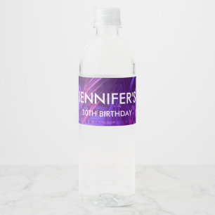 Paarse Palmblad Waterfleslabel Waterfles Etiket