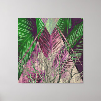 Paarse Palmbladeren Abstract Canvas Kunst