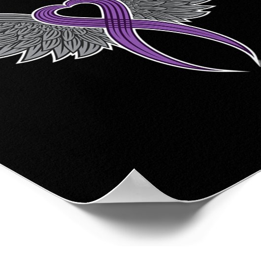 Paarse Pancreaskankerbewustzijnslint met Ang Poster (Hoek)