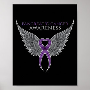 Paarse Pancreaskankerbewustzijnslint met Ang Poster