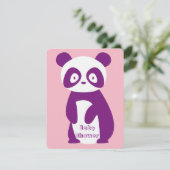Paarse Panda-Baby shower Kaart (Staand voorkant)