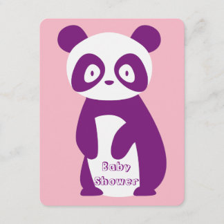 Paarse Panda-Baby shower Kaart