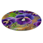 Paarse Pansies - AI ART Snijplank (Hoek)