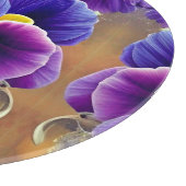 Paarse Pansies - AI ART Snijplank (Hoek)