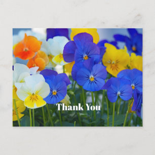 Paarse Pansies Bloemenfoto Dank u Briefkaart