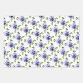 Paarse Pansies Botanische Bloemenkunst Inpakpapier Vel (Voorkant)