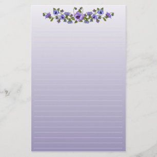 Paarse Pansies Floral Bouquet Briefpapier