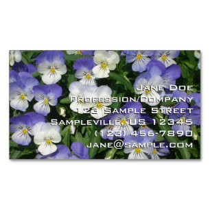 Paarse Pansies Garden Floral Magnetisch Visitekaartje
