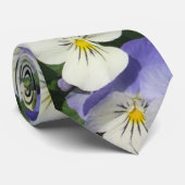 Paarse Pansies Garden Floral Stropdas (Opgerold)