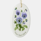 Paarse Pansies Gepersonaliseerd Keramisch Ornament (Rechts)