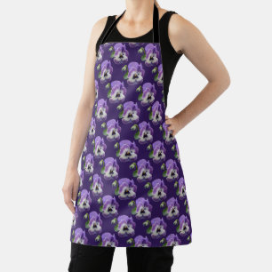 Paarse Pansies Grafiekachtergrond Schort