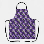 Paarse Pansies Grafiekachtergrond Schort (Voorkant)
