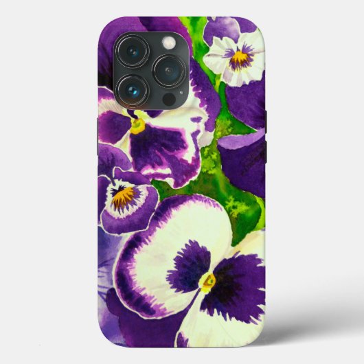 Paarse Pansies in Waterverf Case-Mate iPhone Case (Achterkant)