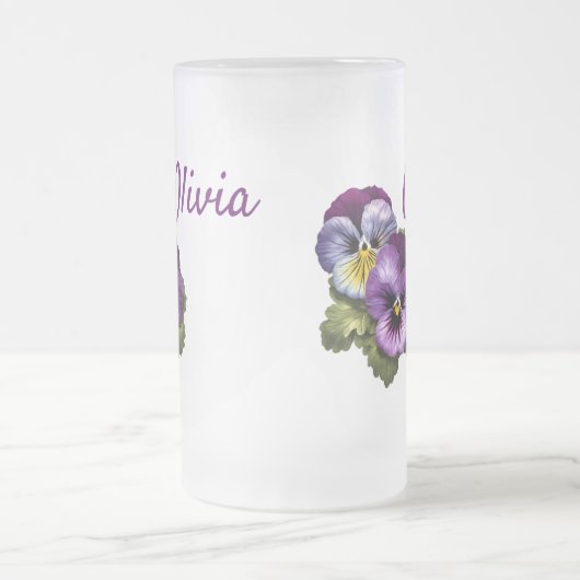 Paarse Pansies Matglas Bierpul (Center)