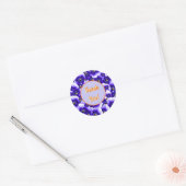  Paarse Pansies Patroon Dank u Ronde Sticker (Envelop)