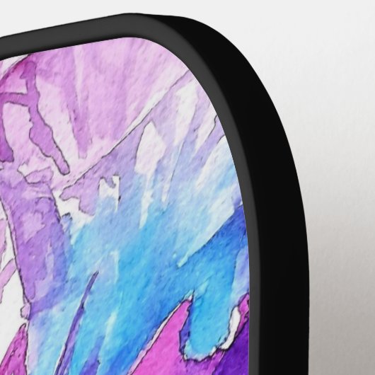 Paarse Pansy Bloem Bloemen Bloemen Vrouwen Naam Lo Pickleball Paddle (Links Detail)