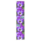 Paarse Pansy Butterfly Table Runner Korte Tafelloper (Voorkant)