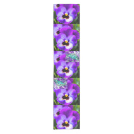 Paarse Pansy Butterfly Table Runner Korte Tafelloper