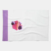 Paarse Pansy Cupcake Theedoek (Horizontaal)