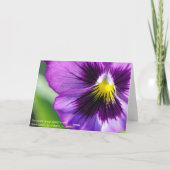 Paarse Pansy Dank je Bedankkaart (Achterkant)