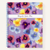 Paarse Pansy Elegant Flower Garden Spiral Notitieb Notitieboek (Voorkant)