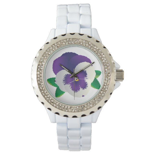 Paarse Pansy eWatch Watch Horloge (Voorkant)