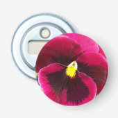 Paarse Pansy Floral Button Flesopener (Voorkant)