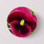 Paarse Pansy Floral Ronde Button 5,7 Cm (Voorkant)