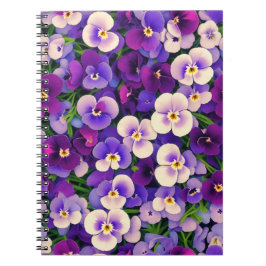 Paarse Pansy Flower Notitieboek