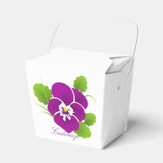 Paarse Pansy Flower Thunder_Cove Bedankdoosjes (Voorkant Zijde)