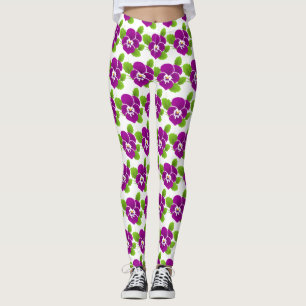 Paarse Pansy Flower Thunder_Cove Leggings