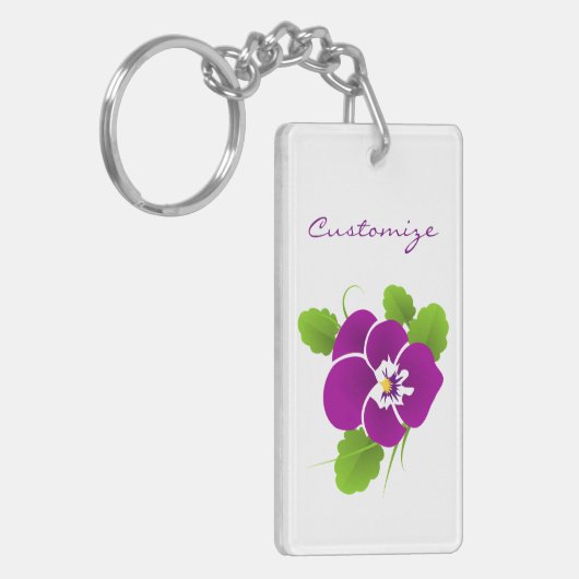 Paarse Pansy Flower Thunder_Cove Sleutelhanger (Voorkant Links)